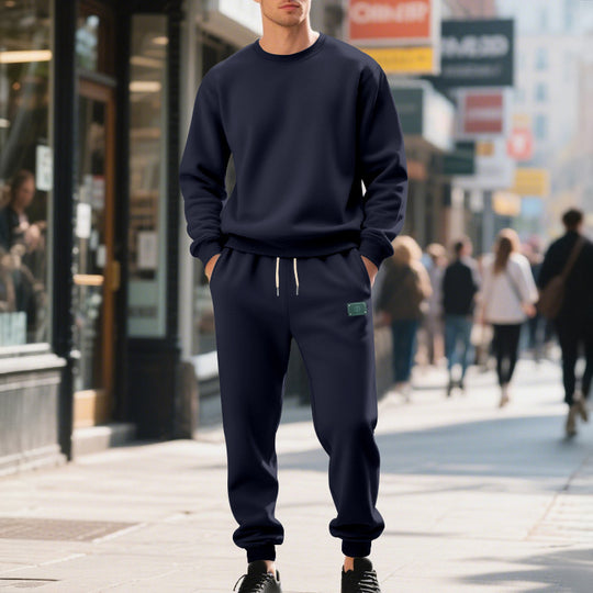 Herren lässiger Freizeitanzug mit weichem Fleece und elastischem Bund EB