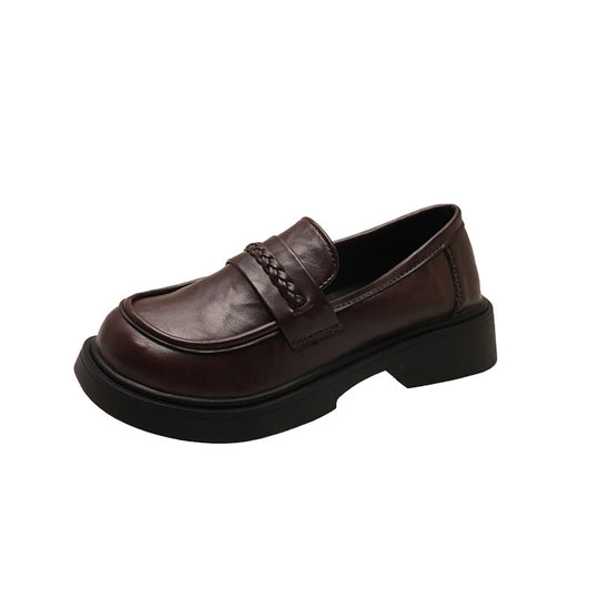 Damen modische Mokassins mit innovativem Plateau-Heel und dezenter Schnallenverzierung EB