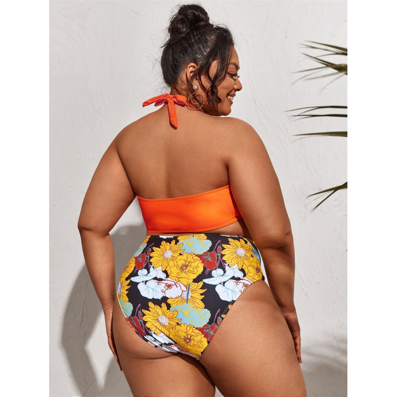 Damen Hochwertiger Cut-Out Bikini mit hohem Taillenslip und verstellbaren Trägern EB