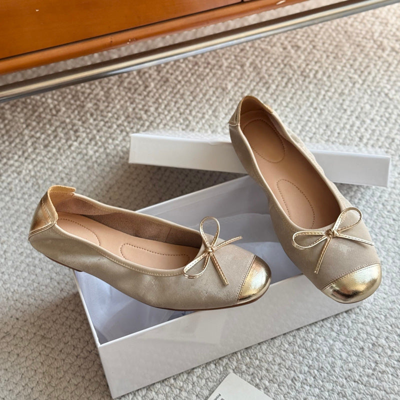 Damen Elegante und bequeme Ballerinas mit Schleifen-Detail EB