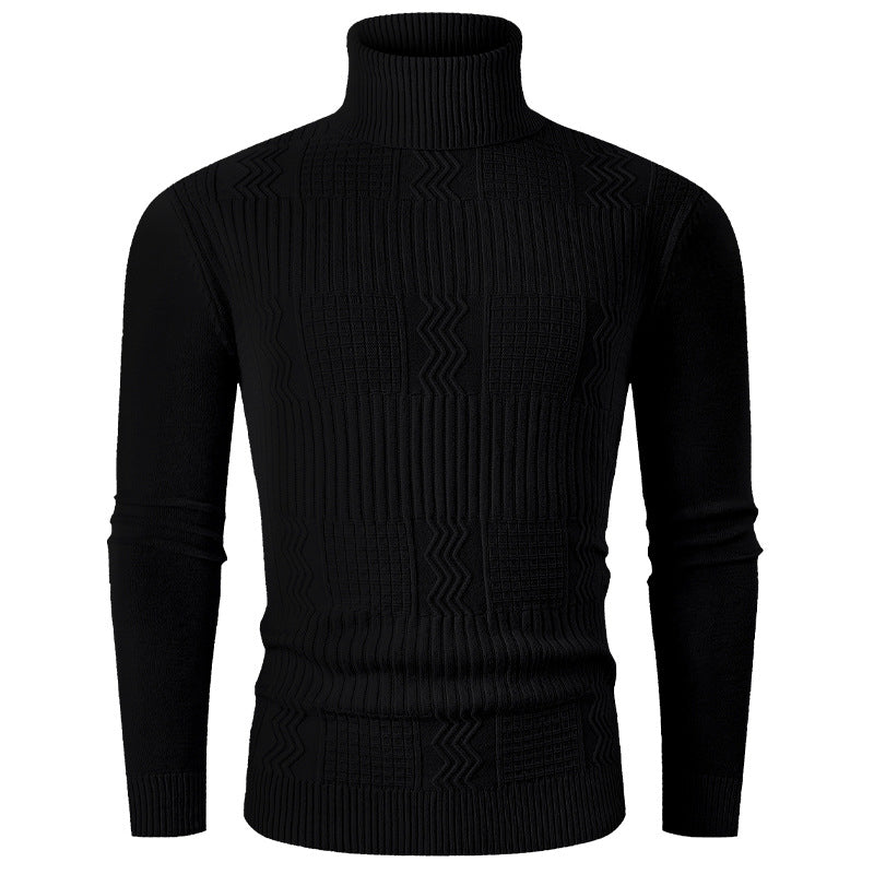 Herren eleganter Rollkragenpullover mit strukturiertem Design EB