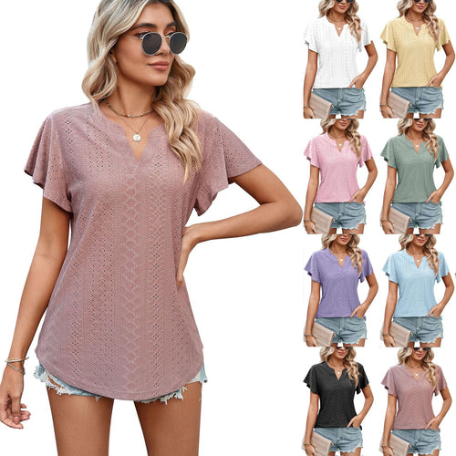 Damen Luftiges Blusenshirt mit effektvollem Lochmuster EB