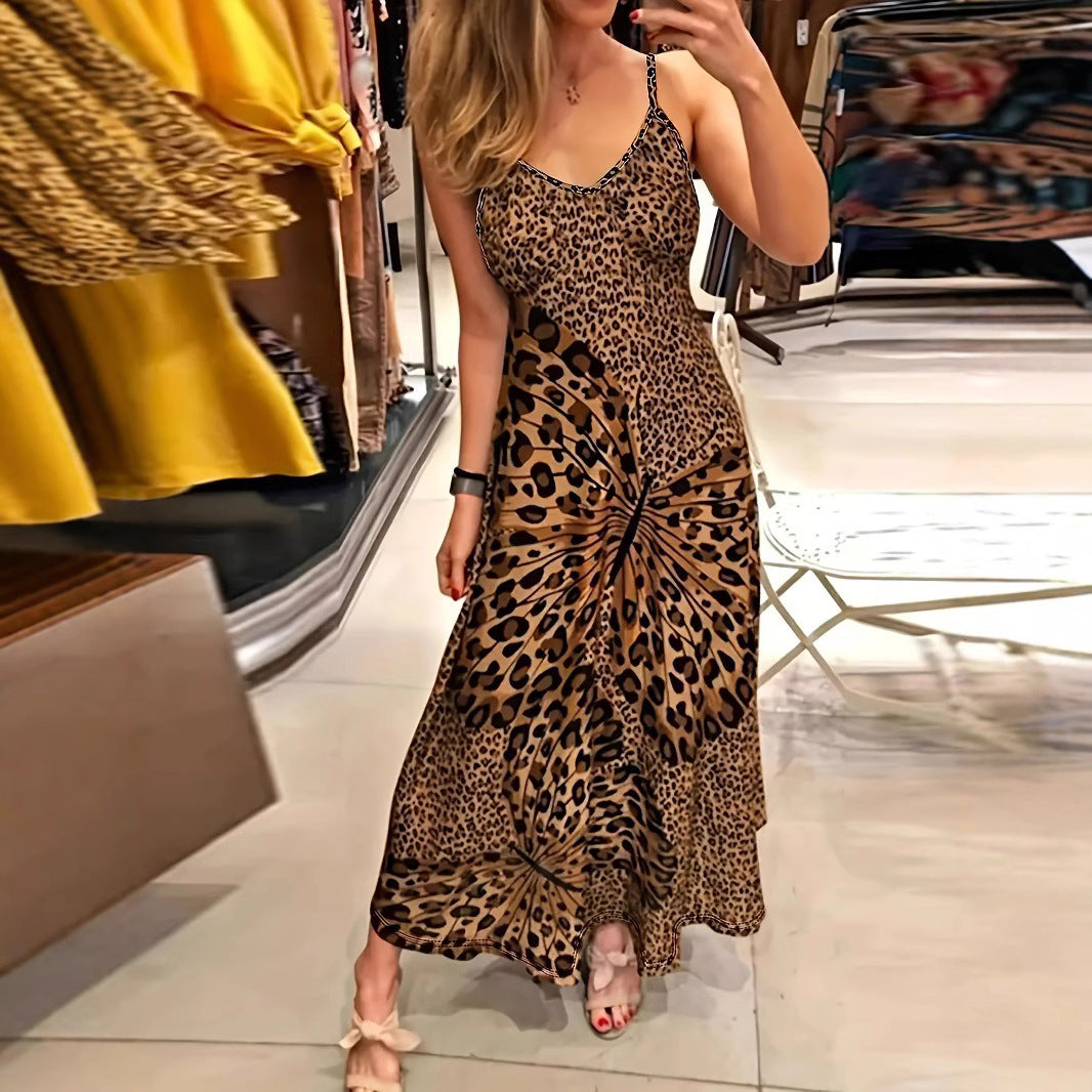 Damen Maxikleid mit raffinierten Tierdruck-Design EB