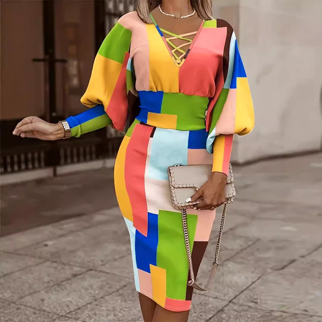 Damen Kleid im modernen Blockdesign EB