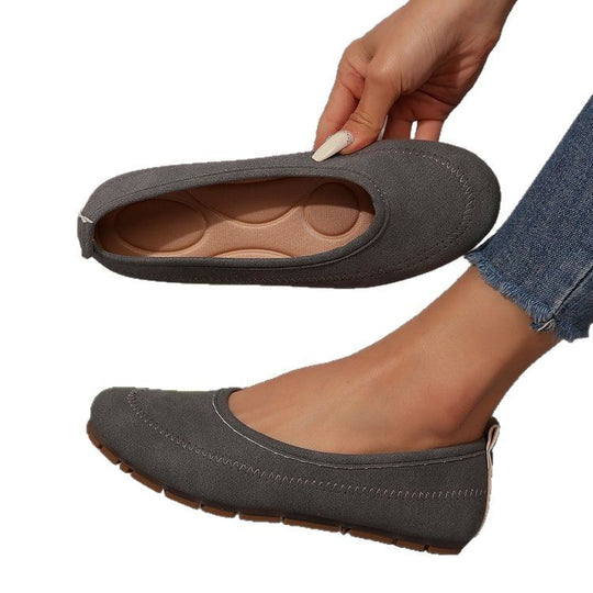 Damen Ballerinas aus hochwertigem Wildleder mit anatomischer Innensohle EB