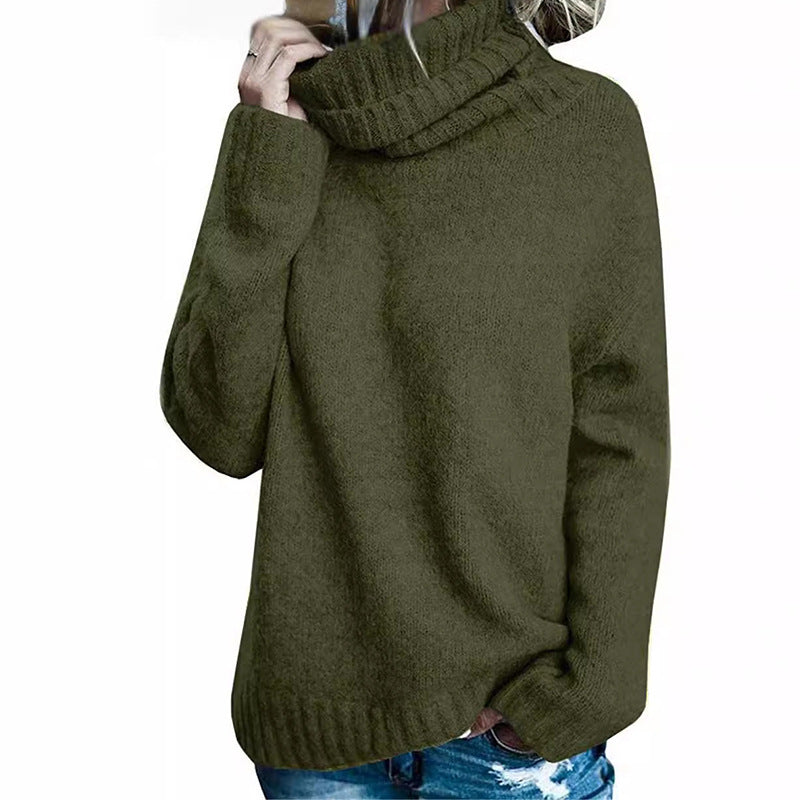 Damen legerer Rollkragenpullover mit praktischem Schnitt EB