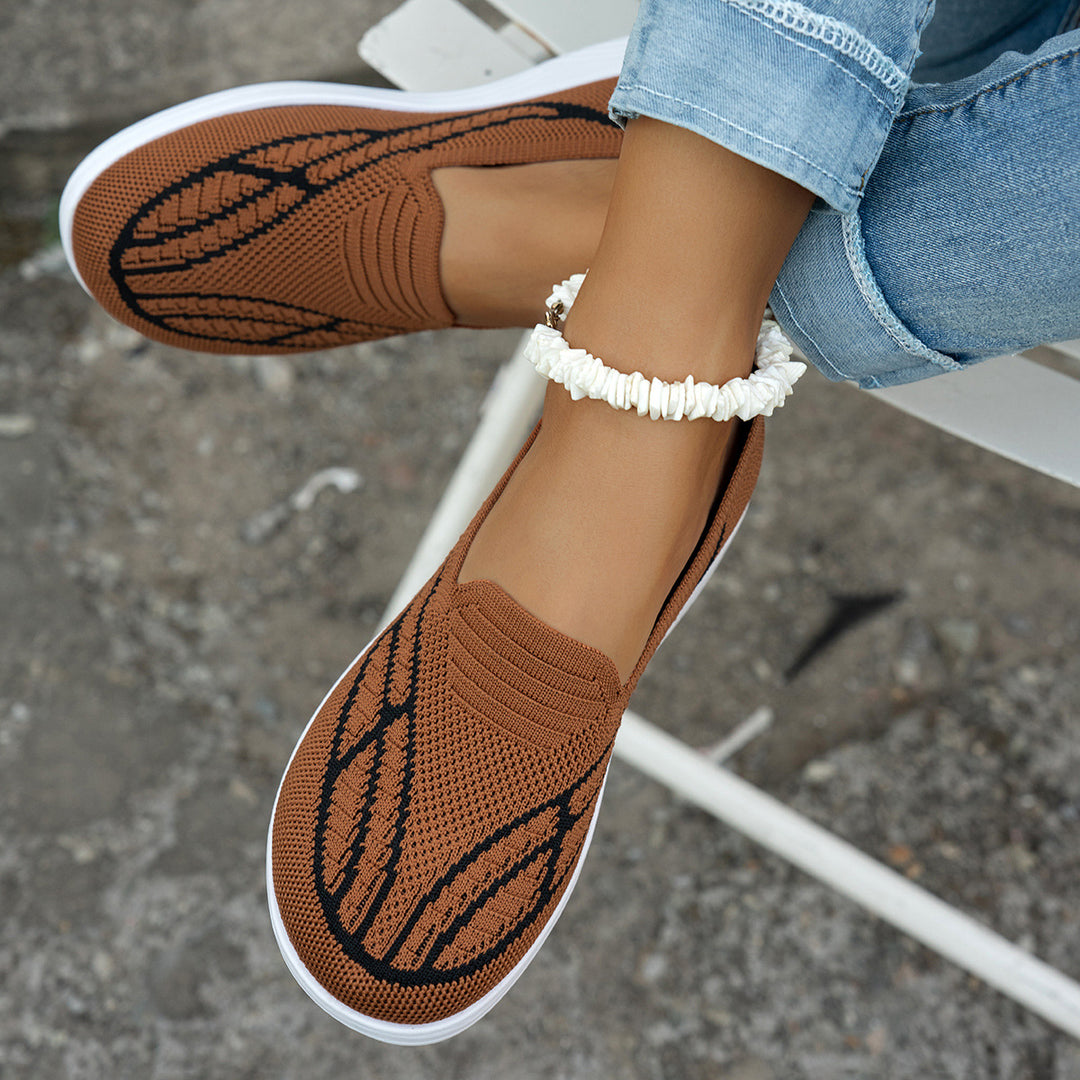 Damen Bequeme Slip-On Sneakers mit atmungsaktivem Obermaterial EB
