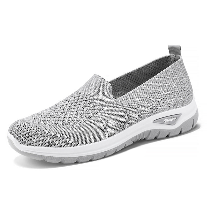 Damen Slip-On Laufschuhe mit luftdurchlässigem Strickdesign und dämpfender Sohle EB