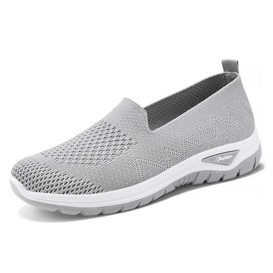 Damen Slip-On Laufschuhe mit luftdurchlässigem Strickdesign und dämpfender Sohle EB