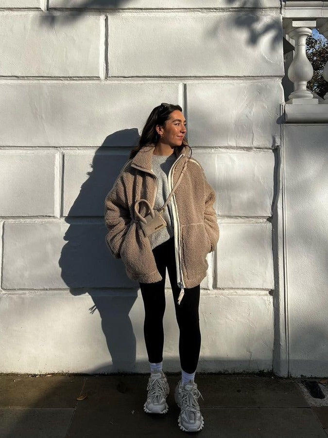 EB | Winter Teddy Mantel - mit Reißverschluss