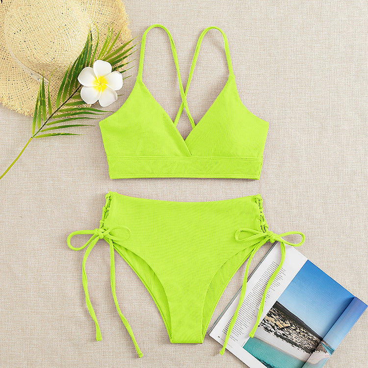 Damen Bikini-Set mit verstellbaren Trägern und raffinierten Schnürdetails EB