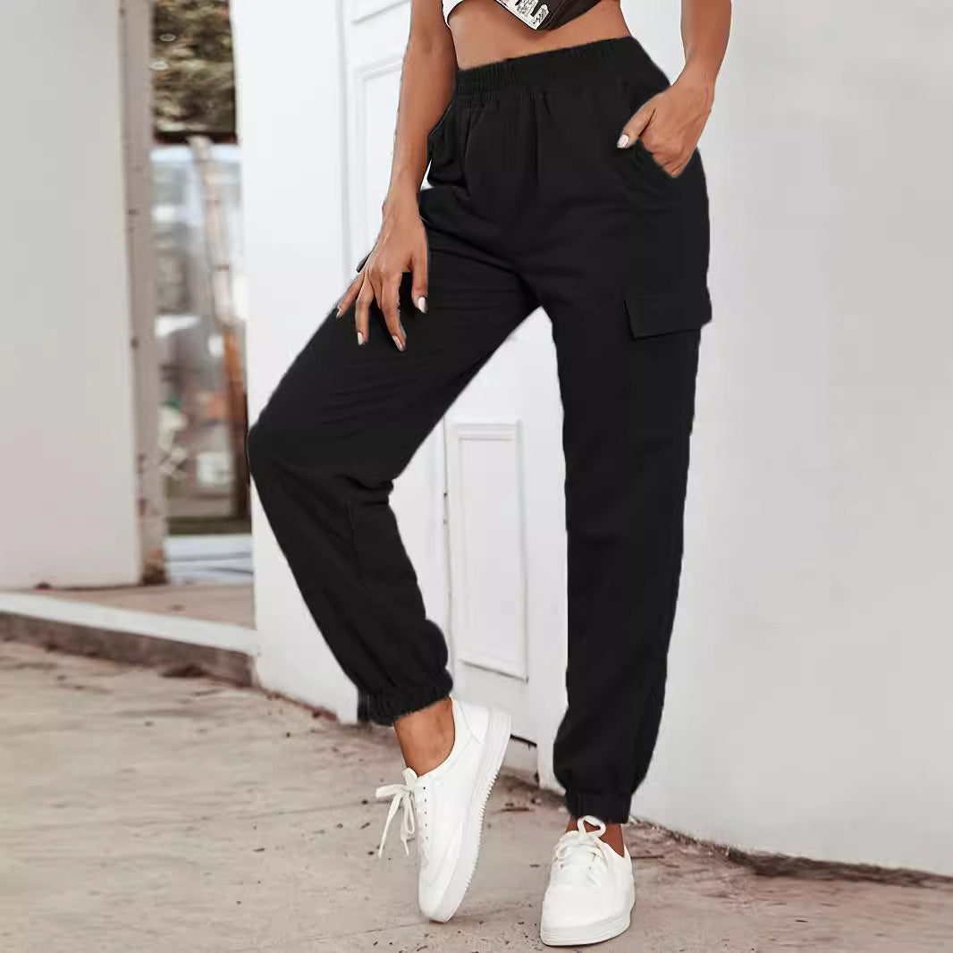 Damen Cargo-Hose mit elastischem Bund und praktischen Taschen EB