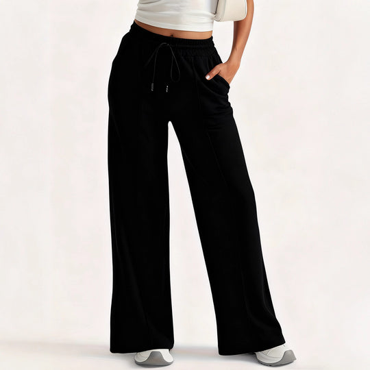 Damen lockere Sweatpants mit seitlichen Taschen und elastischem Bund EB