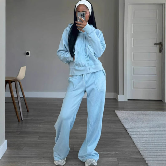Damen lässiger Hoody- und Freizeithosen-Set EB
