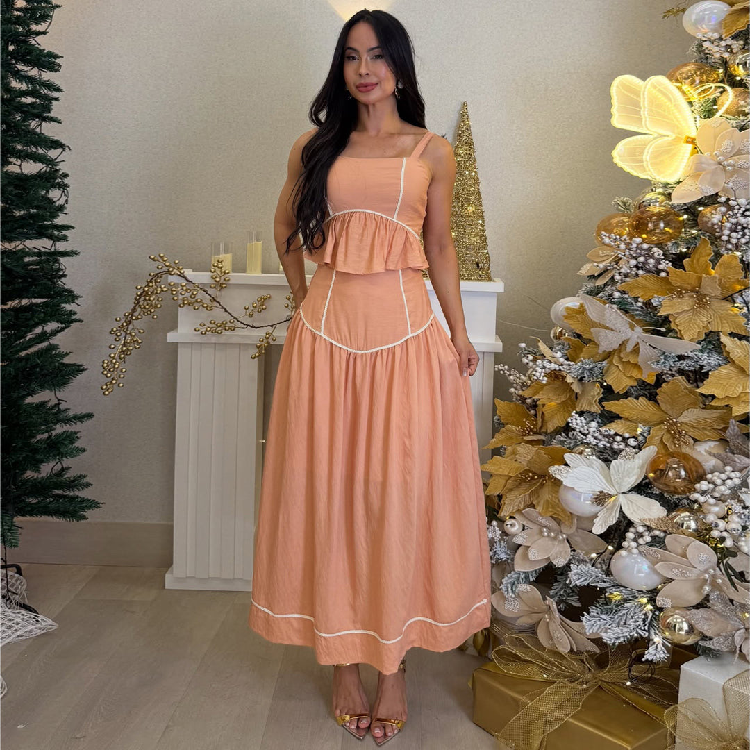 Damen Two-Piece Set mit luftiger Rüsche EB
