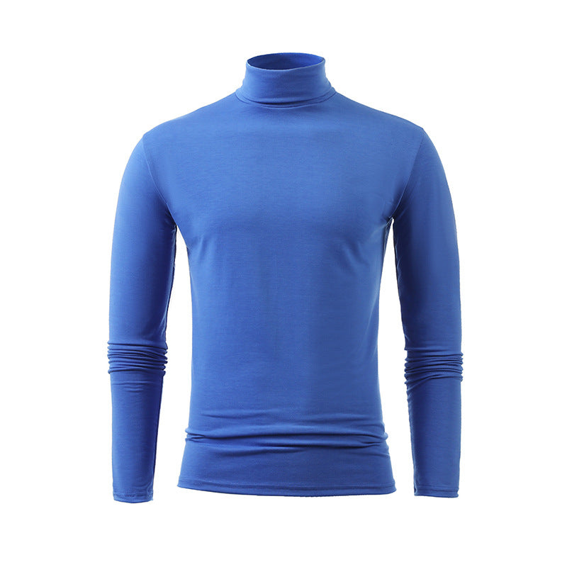 Herren nan schlankes Rollkragen-Langarmshirt aus feinem Baumwoll-Stretch Slim Fit EB
