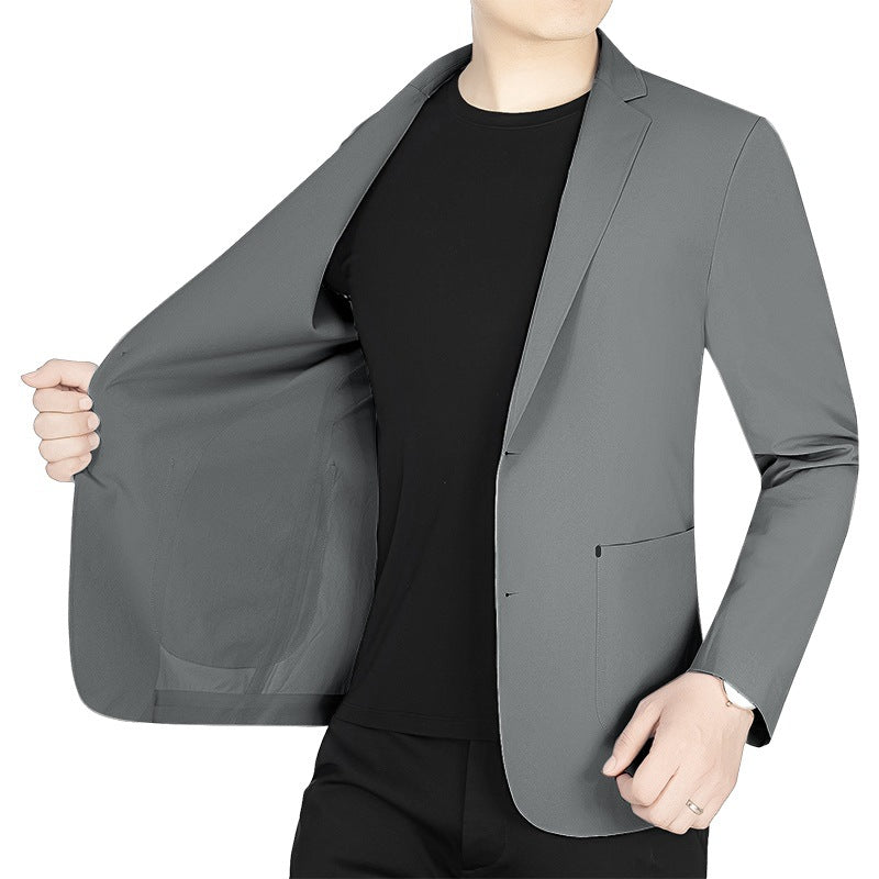 Herren Slim-Fit Jersey-Blazer ohne Innenfutter mit Stretchkomfort für Reise und Business EB