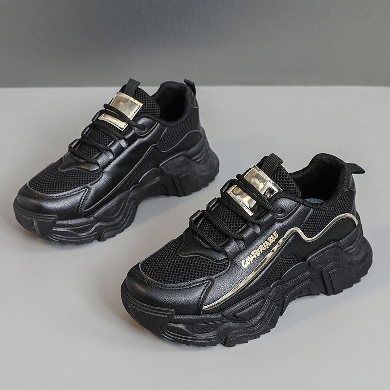 Damen Sportliche Sneakers mit modischer Metallic-Applikation und strukturierter Oberfläche EB