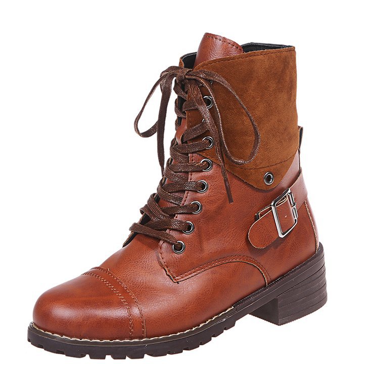 Damen Schnürstiefel mit modischen Akzenten und stabiler Profilsohle EB