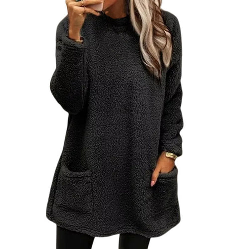 Damen gemütlicher Oversized Hoodie mit Taschen EB