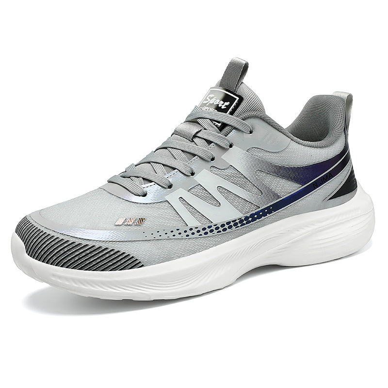 Herren nan leichte atmungsaktive Laufsneaker mit nahtlosem Strickobermaterial, gepolstertem Fersenkragen und reaktiver EVA-Dämpfung EB