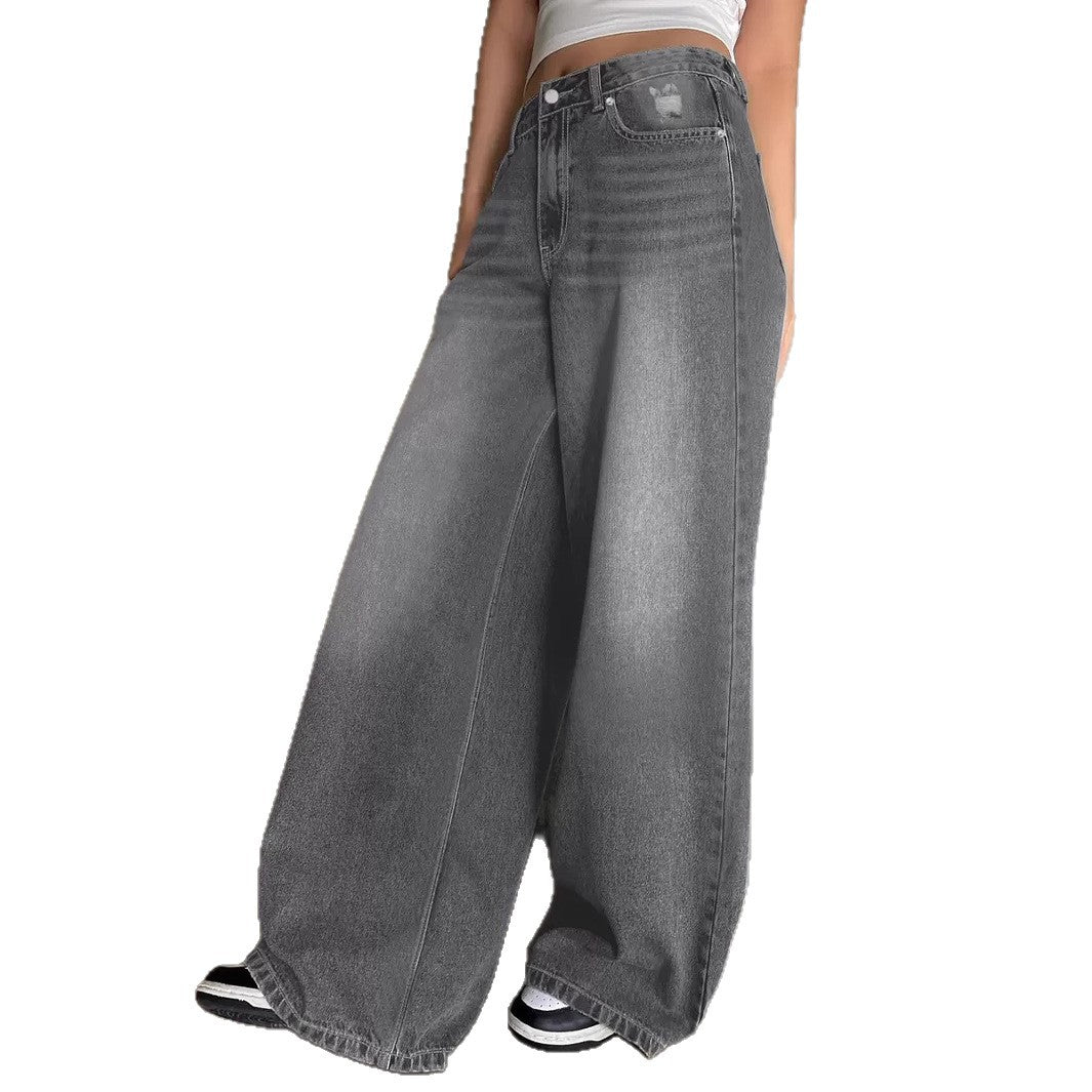 Damen Weite Jeanshose im lässigen Urban-Style mit hohem Taillenbund EB