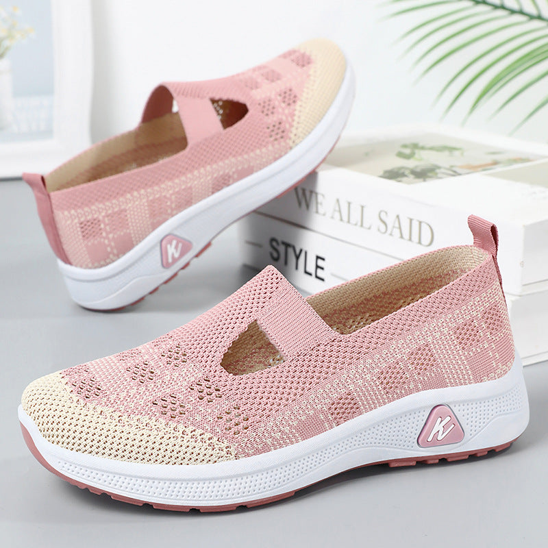 Damen Leichte Slip-On Sneakers mit flexibler Sohle und atmungsaktivem Obermaterial EB