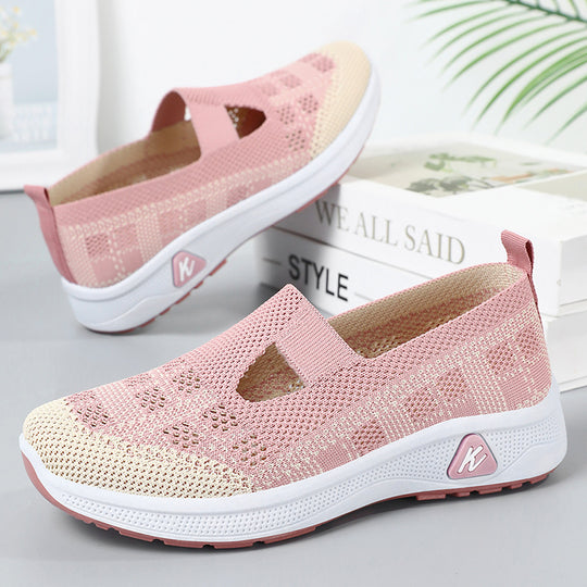 Damen Leichte Slip-On Sneakers mit flexibler Sohle und atmungsaktivem Obermaterial EB