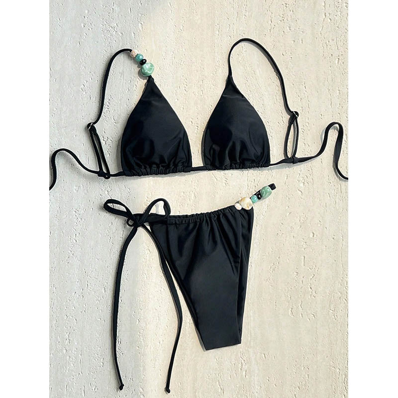 Damen Triangel-Bikini mit handgearbeiteten Schmuckdetails EB