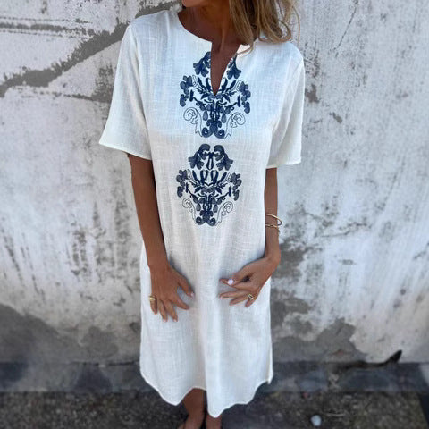 Damen Sommerliches Kleid mit aufwendiger Stickerei EB