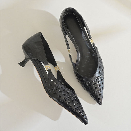 Damen spitze Slingback-Pumps mit dekorativer Perforierung EB