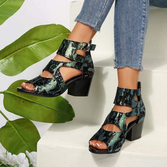 Damen Blockabsatz Sandalen EB