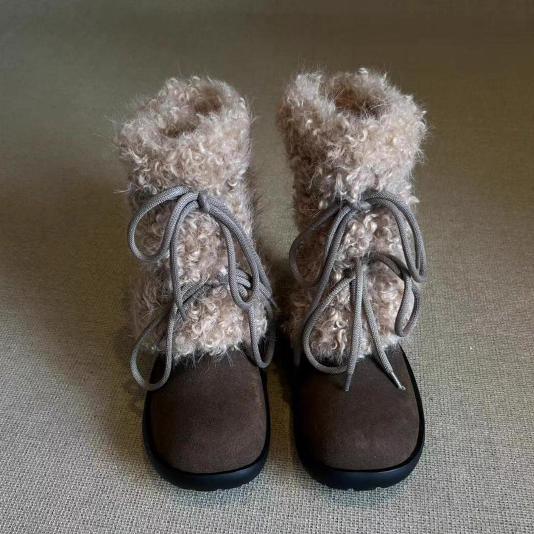 Damen Kuschelige Winterboots mit weichem Kunstfellkragen und rutschfester Sohle EB
