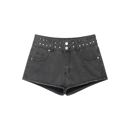 Damen Jeans-Shorts mit dekorativen Nieten EB