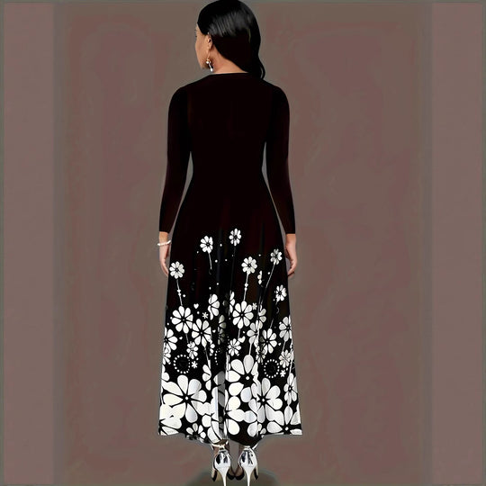 Damen Maxikleid mit floralem Design und praktischen Taschen EB