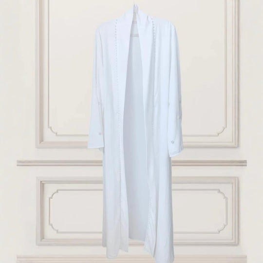 Damen Eleganter Kimono mit perlverzierten Details und weitem Schnitt EB