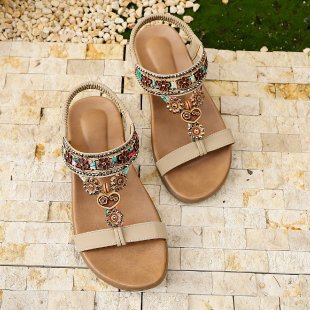 Damen Riemchen-Sandalen mit filigranen Verzierungen EB