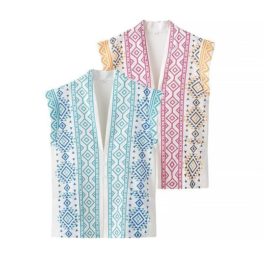 Damen modisches Hemdblusentop mit aufregendem geometrischem Print EB
