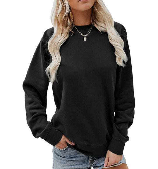 Damen nan lässiges Oversize Sweatshirt mit Rundhalsausschnitt und weichem Baumwollfleece EB