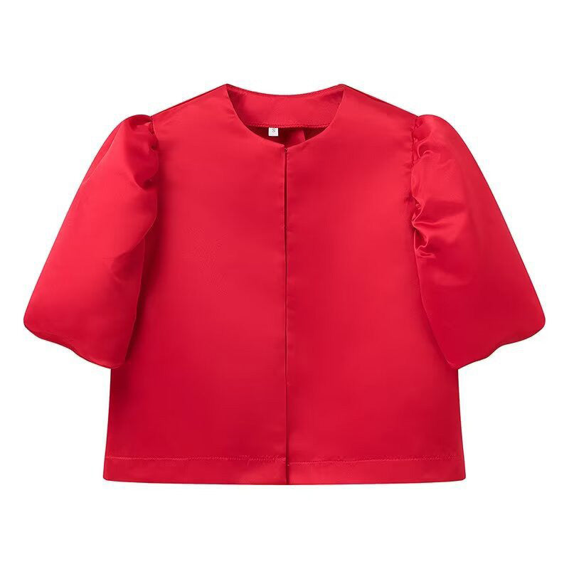 Damen stilvolle Bluse mit puffärmeln EB