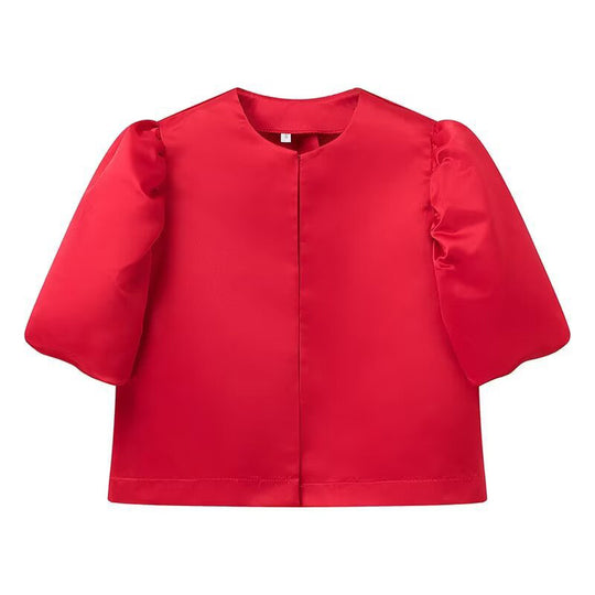 Damen stilvolle Bluse mit puffärmeln EB