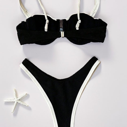 Damen Bikini mit gepolstertem Oberteil und verstellbaren Trägern EB