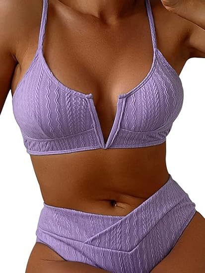 Damen Hochwertiges Bikini-Set mit V-Ausschnitt EB