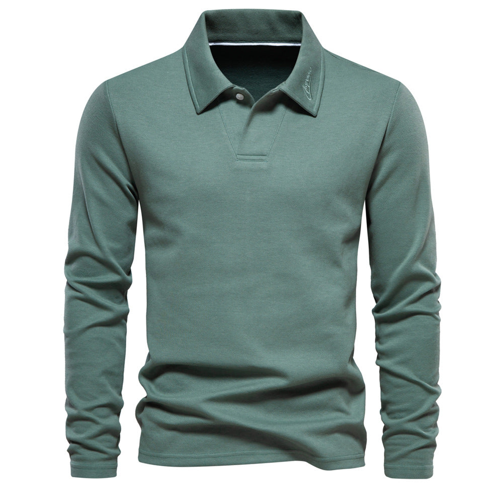 Herren langärmliges Polo-Shirt mit eleganter Knopfleiste und sportlichem Schnitt EB