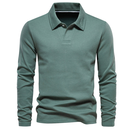 Herren langärmliges Polo-Shirt mit eleganter Knopfleiste und sportlichem Schnitt EB