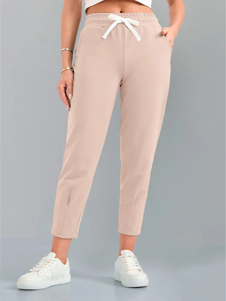 Damen Elegante Jogginghose mit Kordelzug und schmalem Schnitt EB