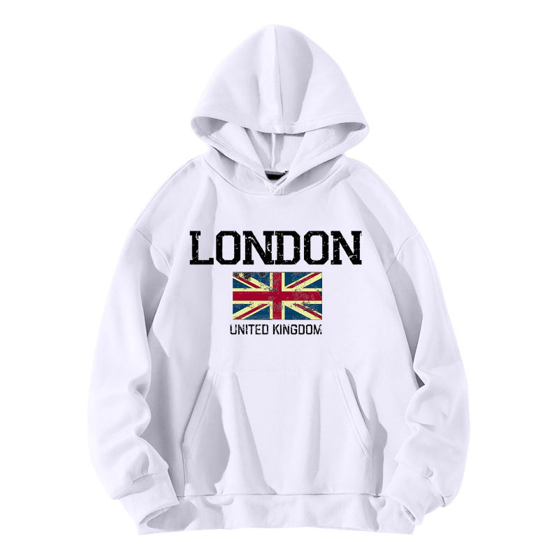 Damen Kapuzenpullover im urbanen London-Style mit Kängurutasche und gemütlichem Schnitt EB