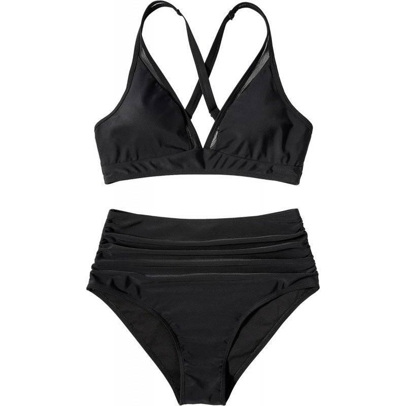 Damen Bikini-Set mit modischem Animalprint und Bicolor-Design EB