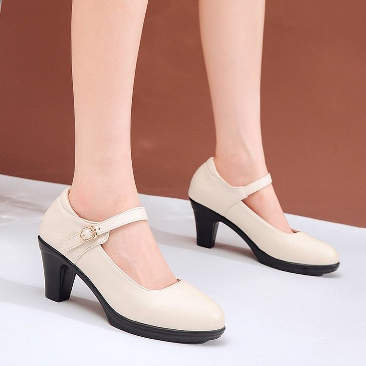 Damen elegante Mary Jane Pumps mit verstellbarem Riemchen EB