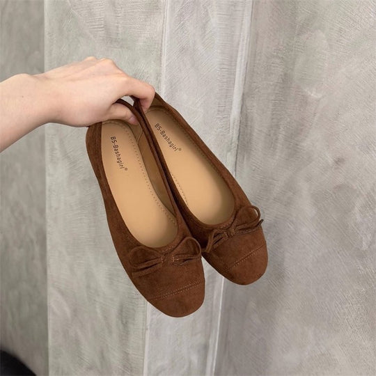 Damen Ballerina-Schuhe mit modischer Schleifenverzierung und komfortablem Fußbett EB